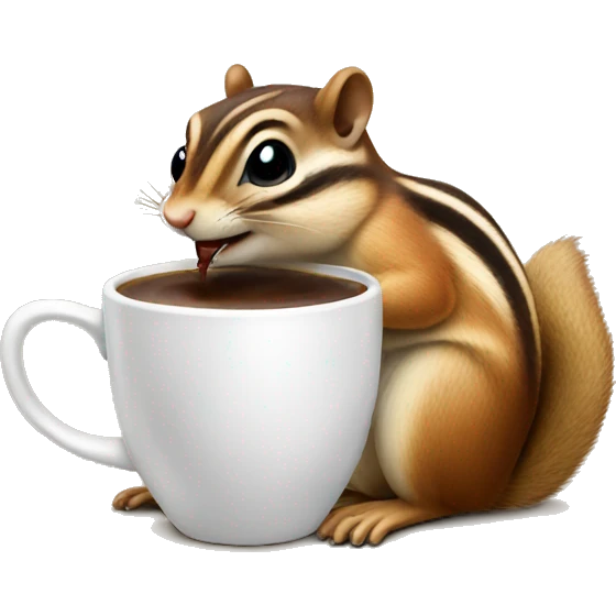 Chipmunk drinking coffee emoji