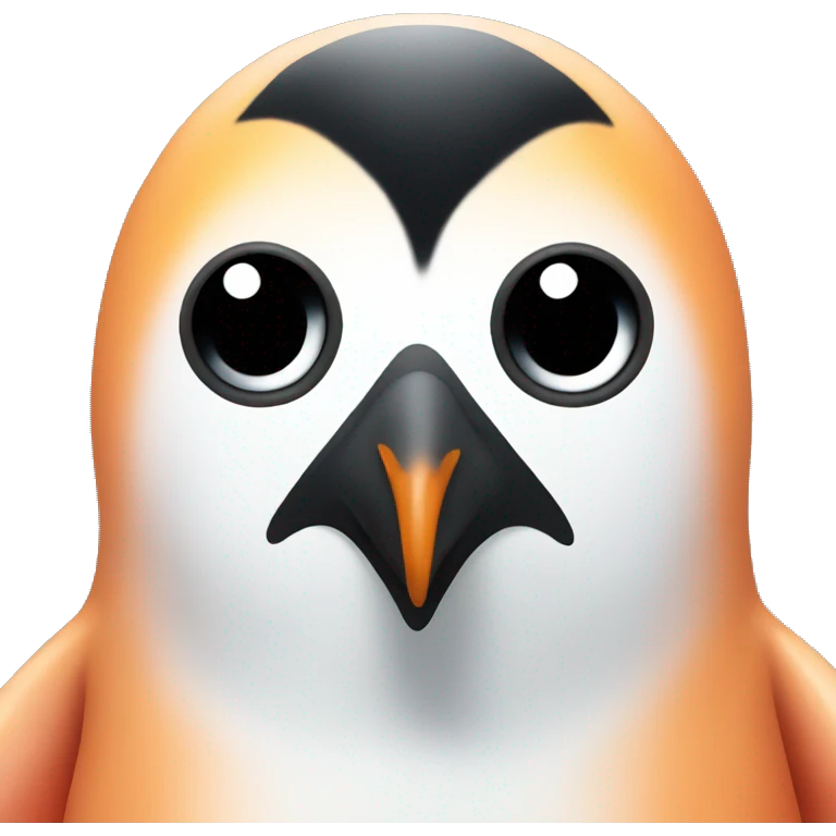 a mix between a penguin and a peach emoji