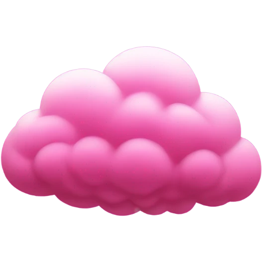 Hot pink detailed cloud emoji