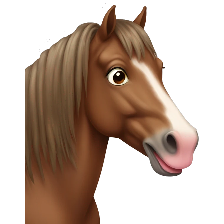 Brown horse with tongue out emoji