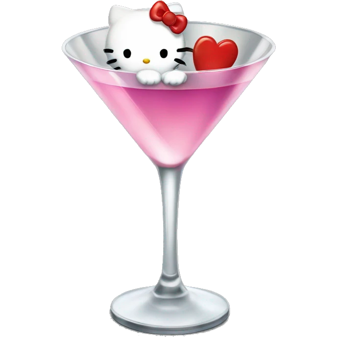 Hello kitty in a martini glass emoji
