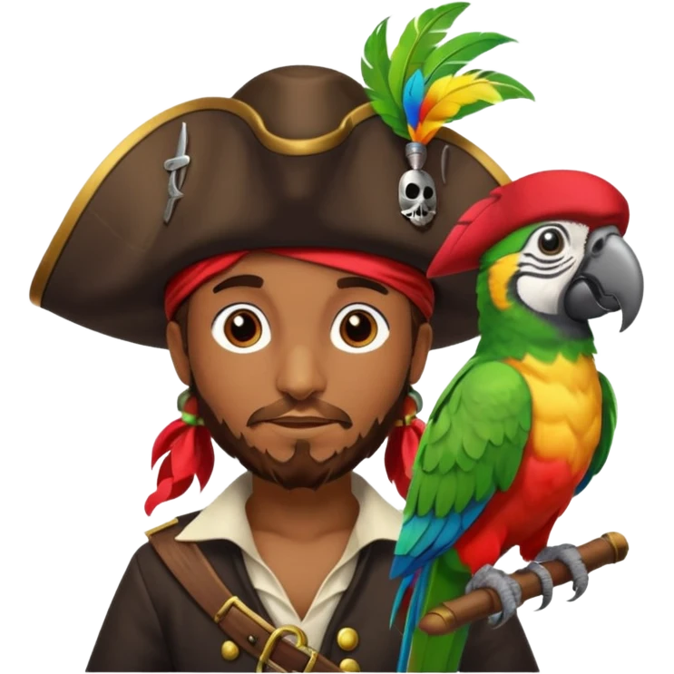 pirate and parrot emoji