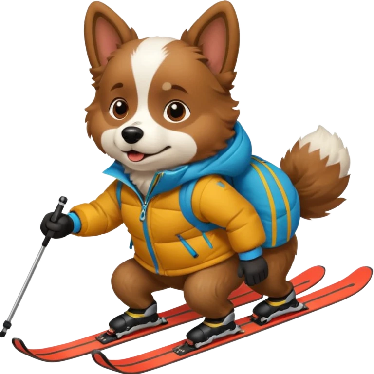 skiing dog emoji
