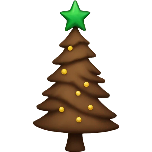 Brown Christmas tree emoji