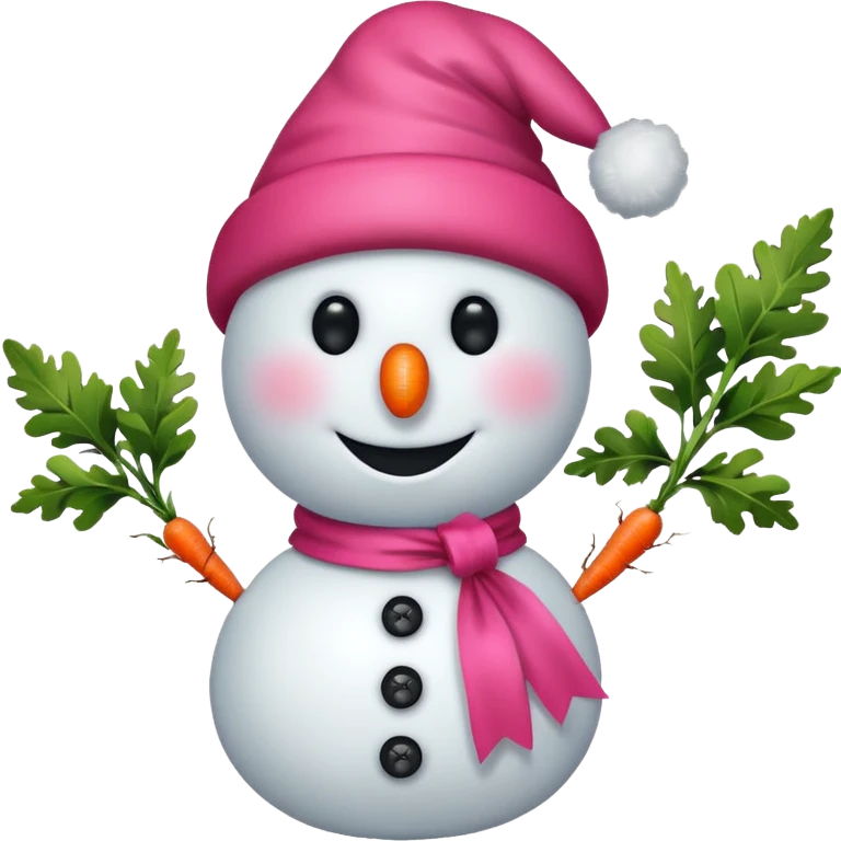 Red snowman with pink bow emoji