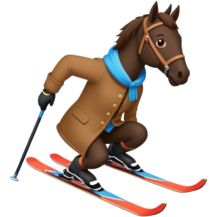 Dark horse on skis emoji