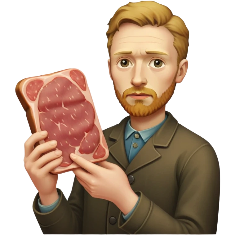 portrait of van gogh with spam meat emoji