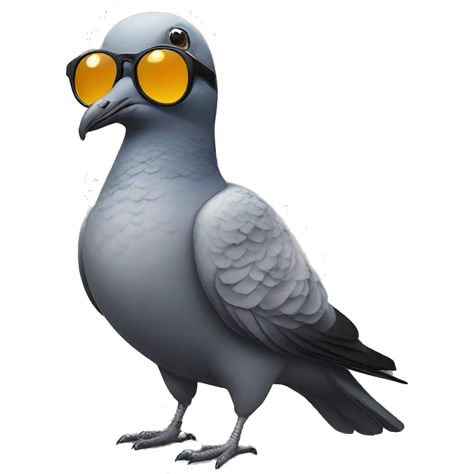 Pigeon with sunglasses emoji