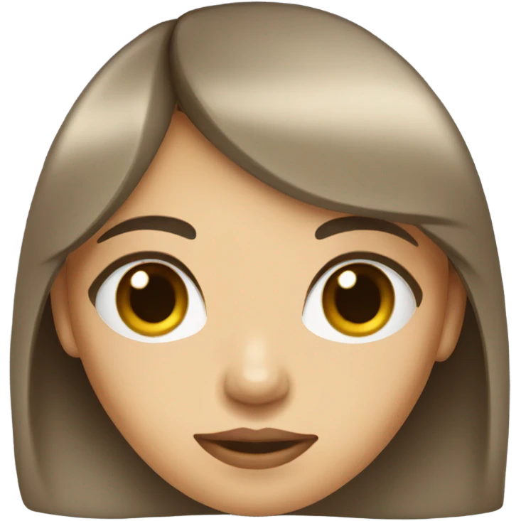 woman with dark brown hair & eyes with bangs  emoji