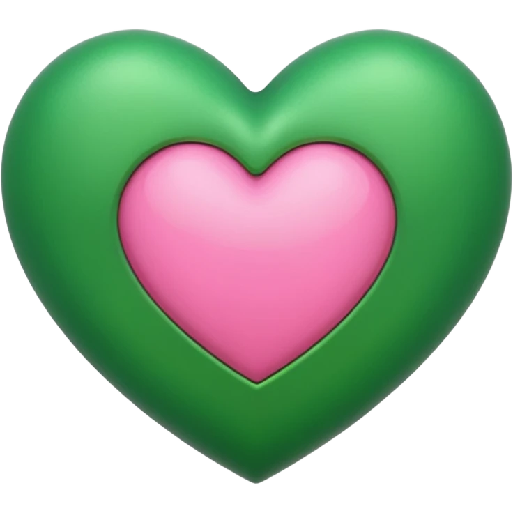 pink & green heart emoji
