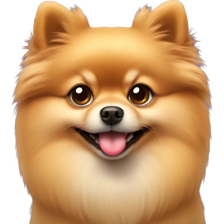 Pomeranian holding a heart emoji