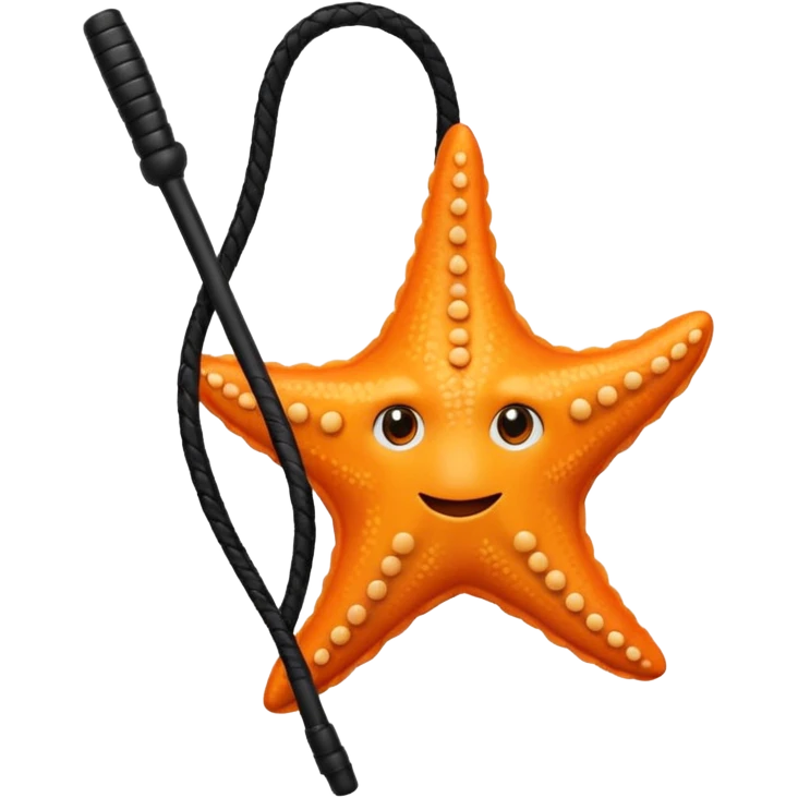Starfish with face and a black leather whip emoji
