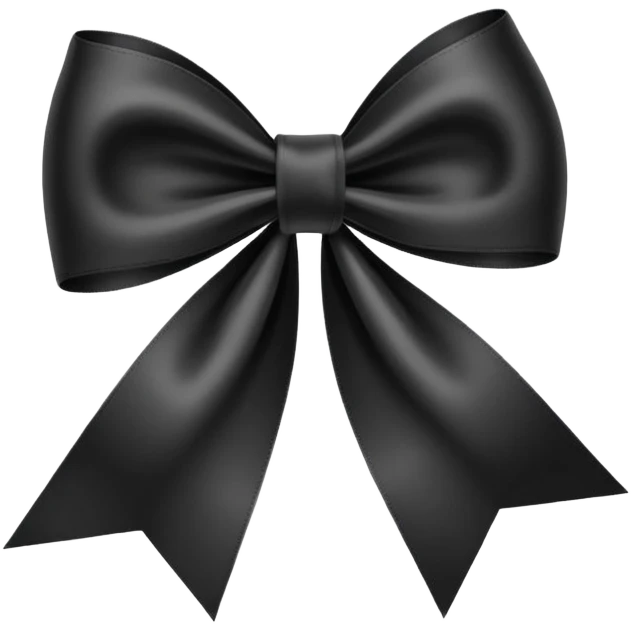 black THIN ribbon bow emoji