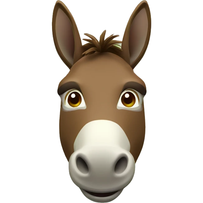 innocent brown donkey face and green background 3d emoji