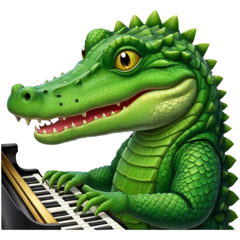 Piyano çalan timsah emoji