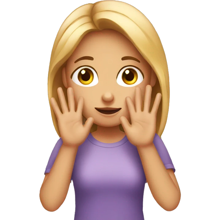 A girl doing a question with her hand in her face emoji