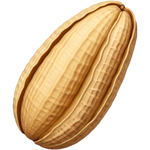 one whole peanut in rough beige textured shells emoji