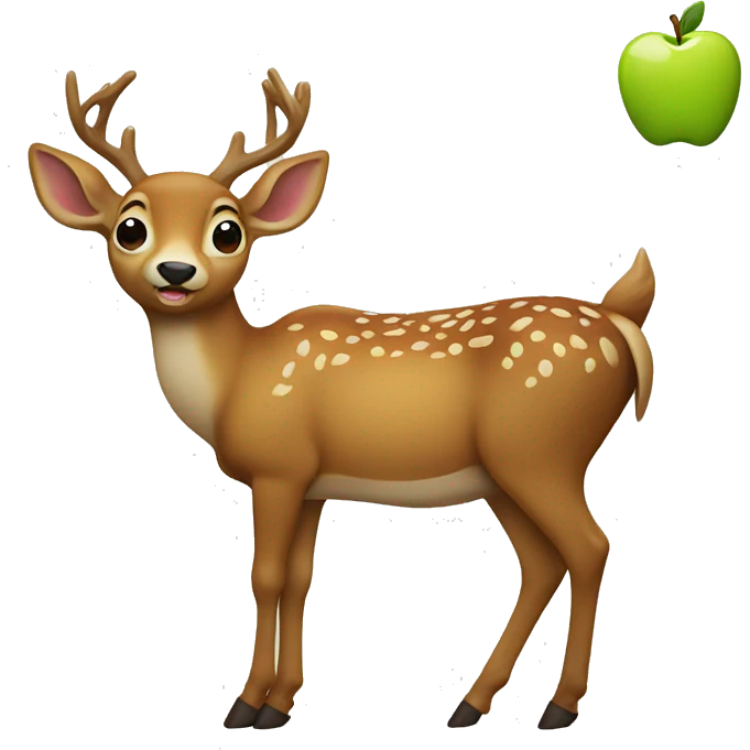 Deer eating a apple emoji