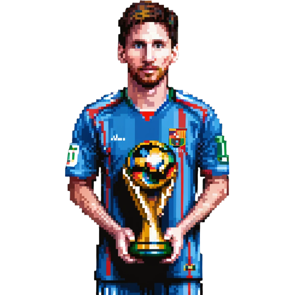 Lionel Messi with World Cup trophy emoji