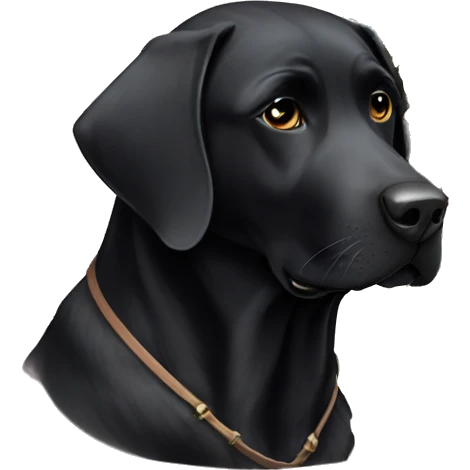 Black Labrador with bouquet of flowers  emoji