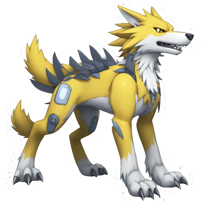  Cool Edgy Digimon-Fakemon-Garurumon-Loogamon-Dorulumon-Wolf full body emoji