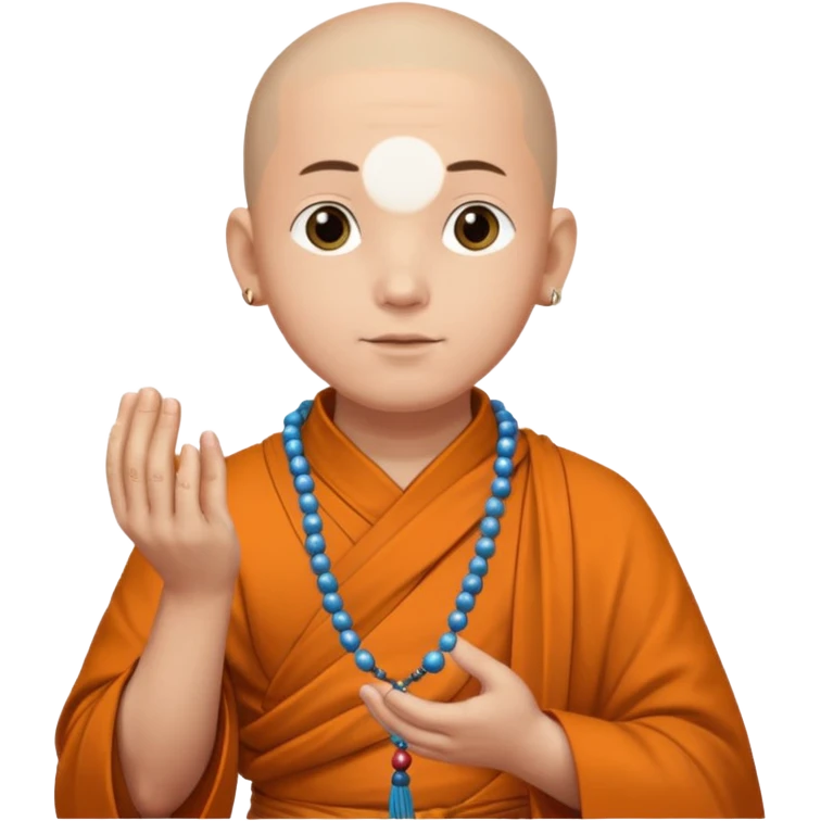 Large prayer beads looped around hand, monk emoji