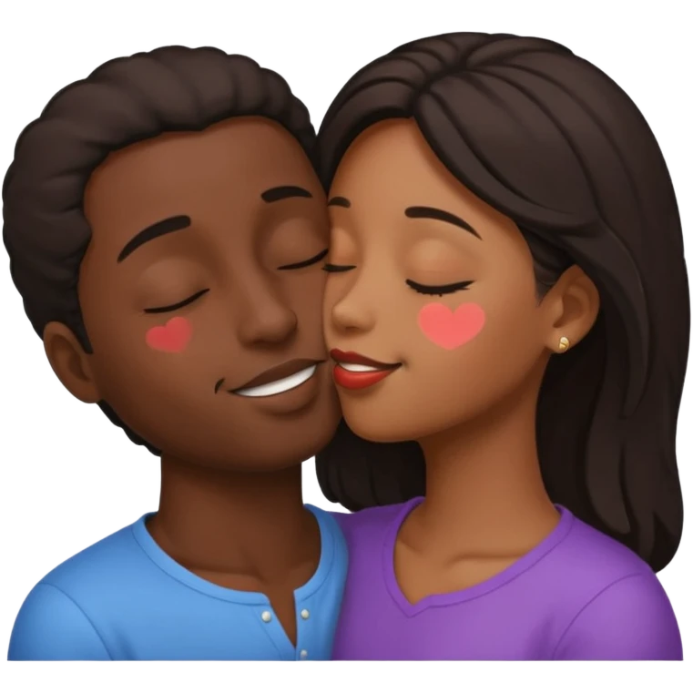 Kiss black emoji