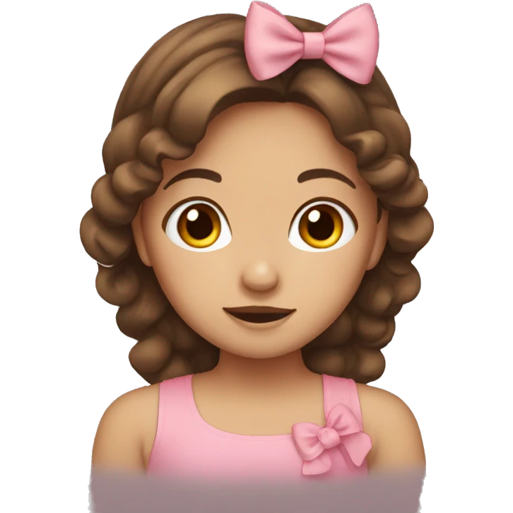 Brown hair girl with bow  emoji