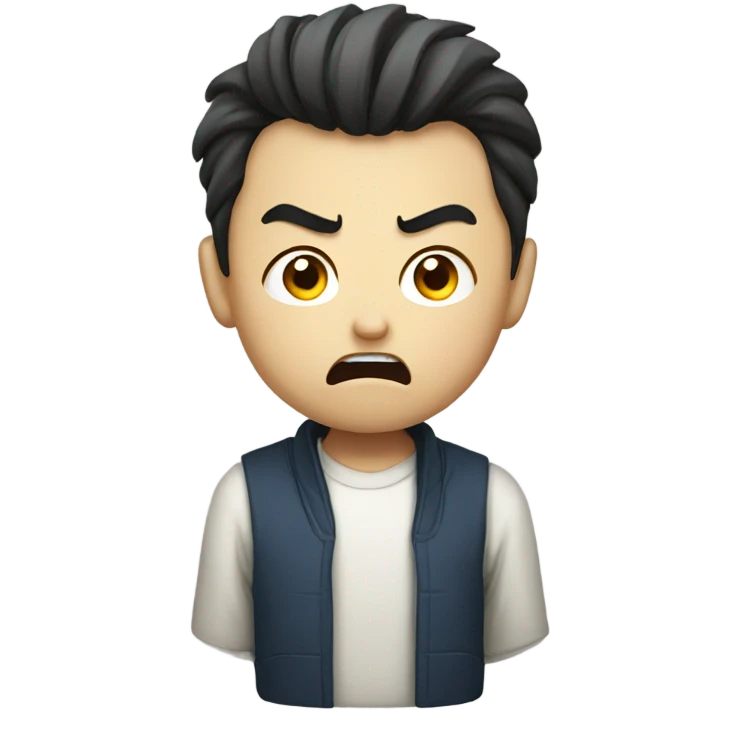 Super angry japanese boy emoji
