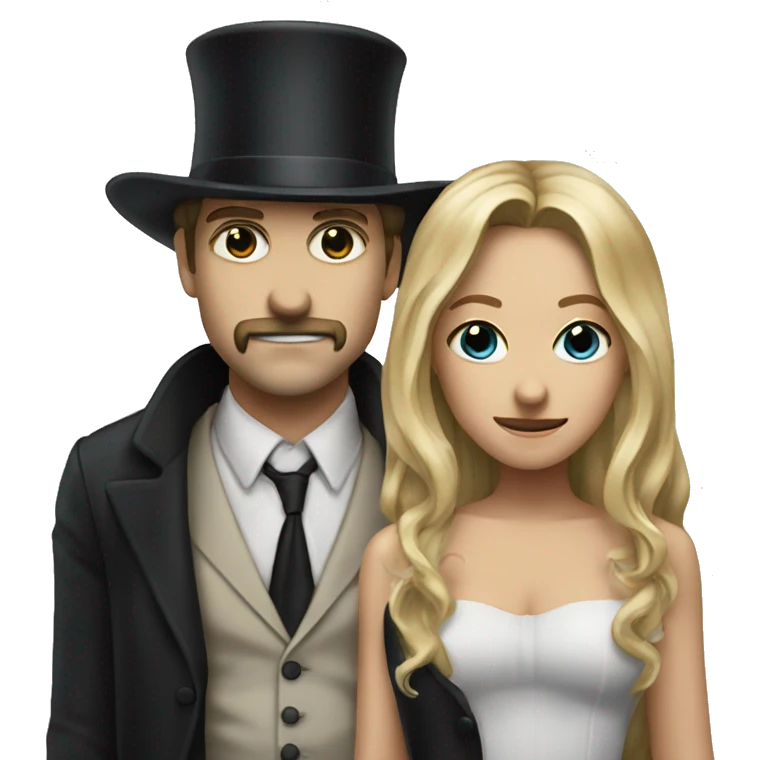 Imagine of a couple where the guy is jack ripper and the girl has long blonde hair  emoji