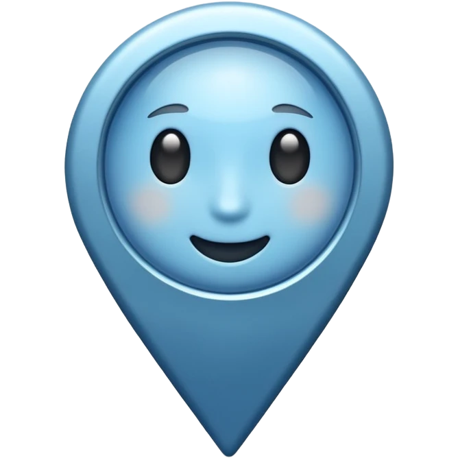 Soft blue location pin emoji