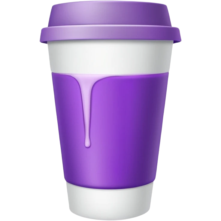 White solid paper cup filled with lean emoji