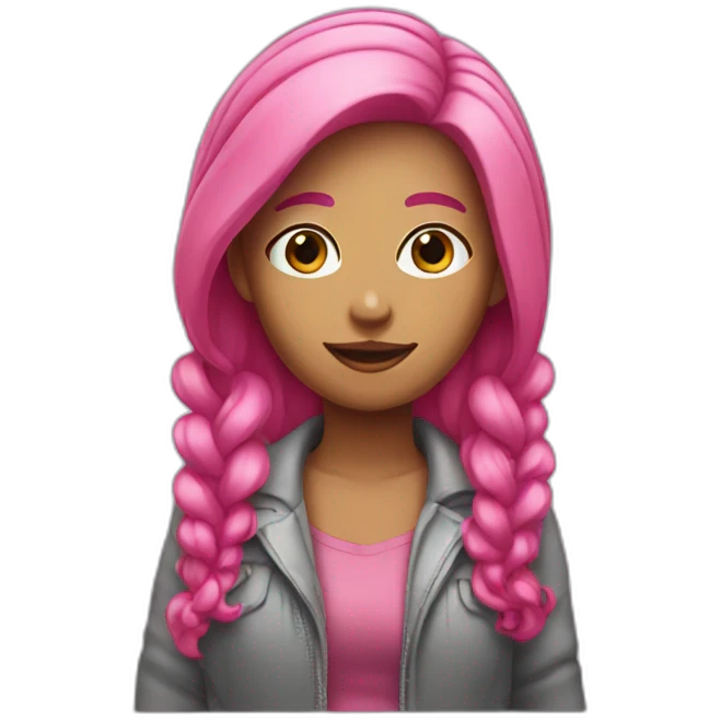pink haired woman emoji