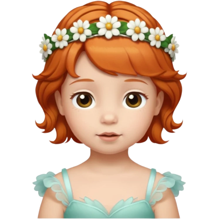 baby with flower tiara ginger emoji
