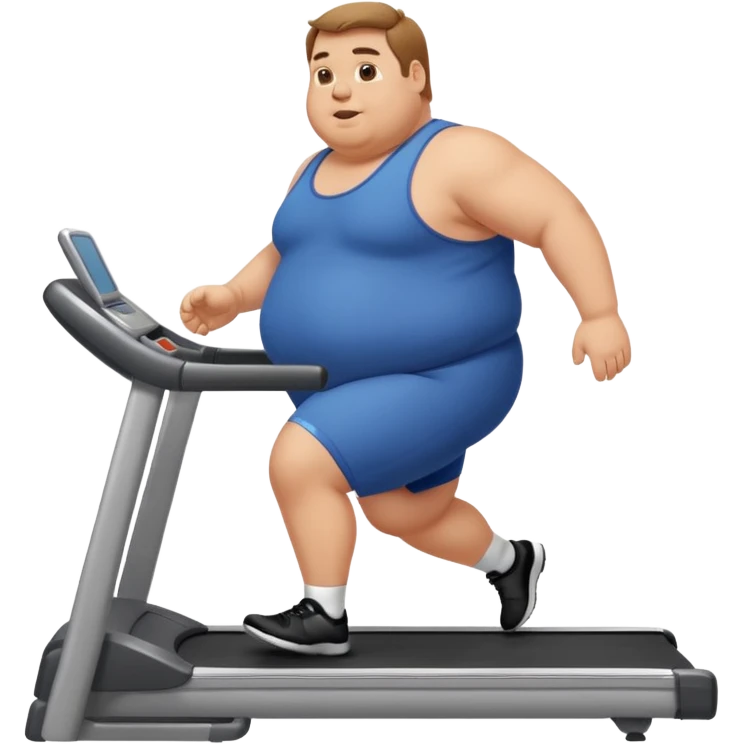 fat man on treadmill wearing spandex emoji