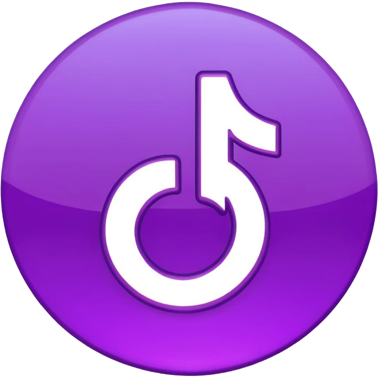 Purple and Cian Symbol of TikTok app emoji