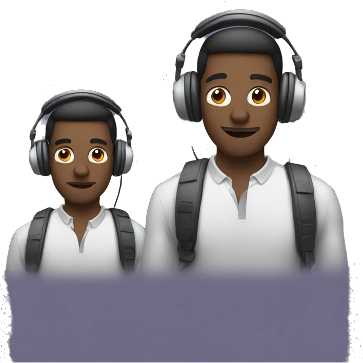 two guys in headphones emoji