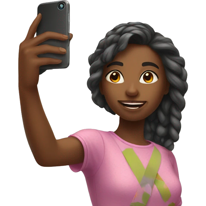 girl taking selfie indoors emoji