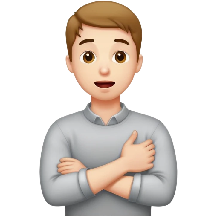 guy crossing arms holding neck sticking his tongue out  emoji