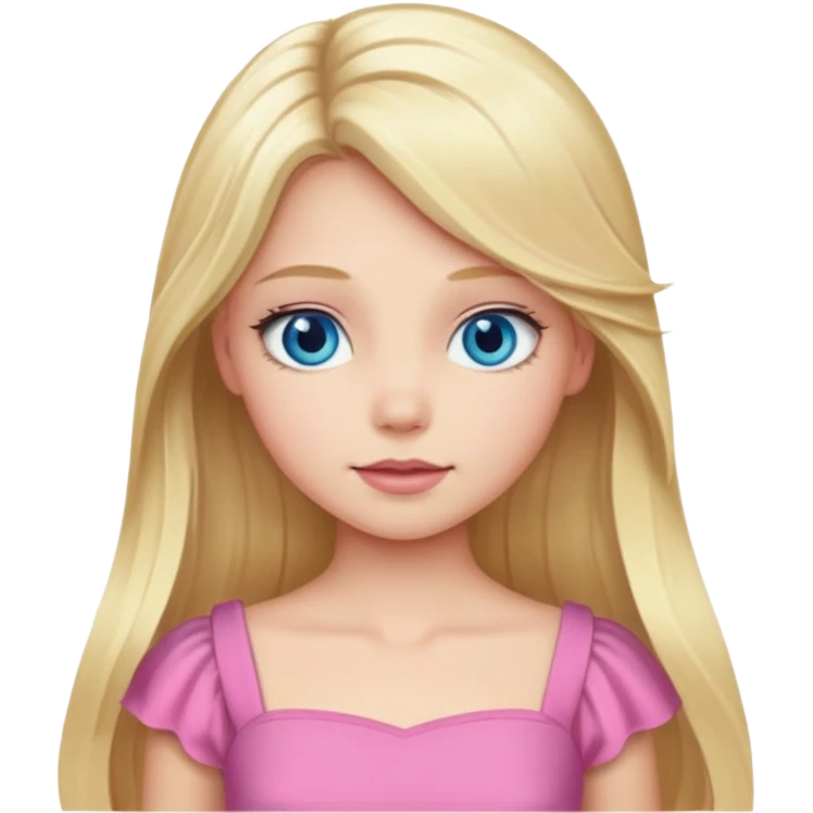 Aurora from Sleeping Beauty with long blonde hair, blue eyes, pink outfit emoji