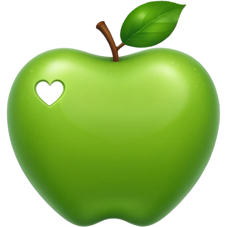 create a green apple that is shaped like a heart emoji