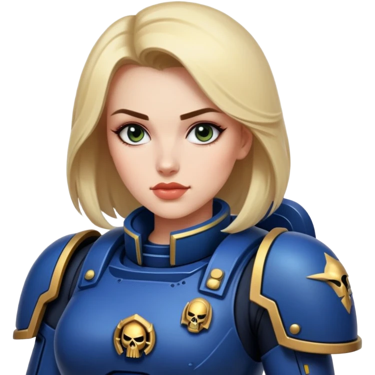Stunning woman , space marine,  emoji