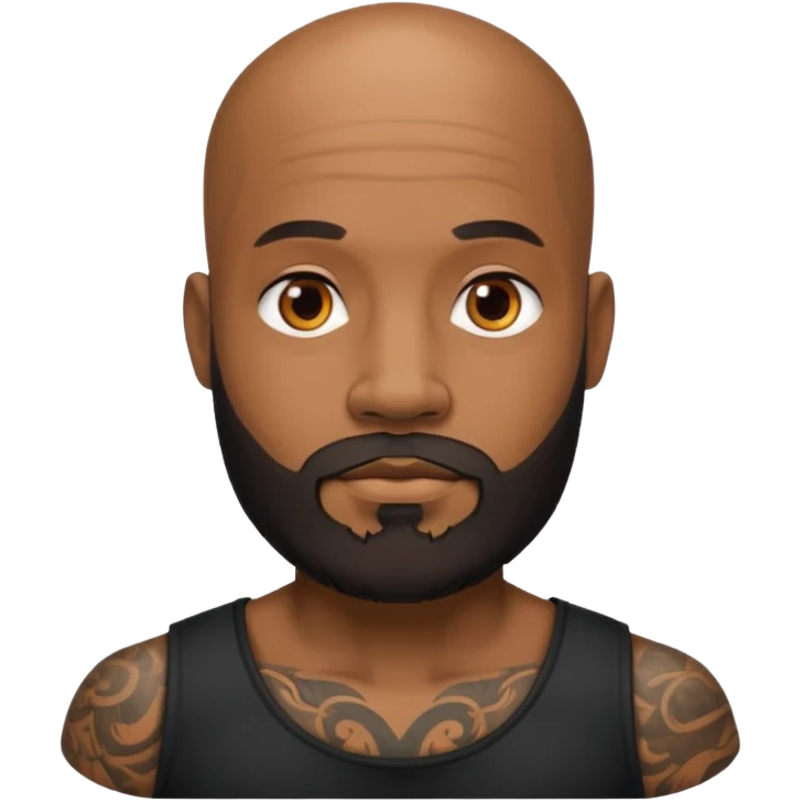 beardeed bald tattooed black man emoji