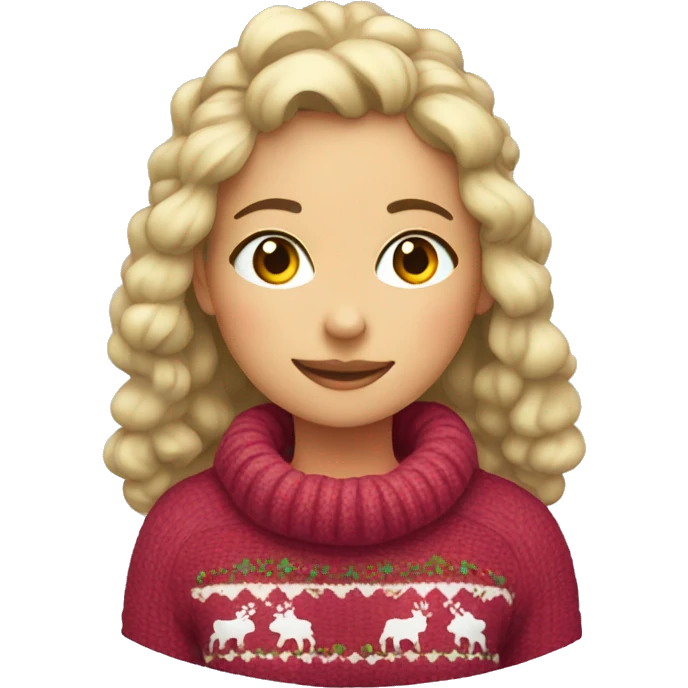 Christmas; cozy; girl with pullover  emoji