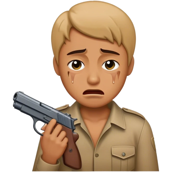 crying, gun emoji