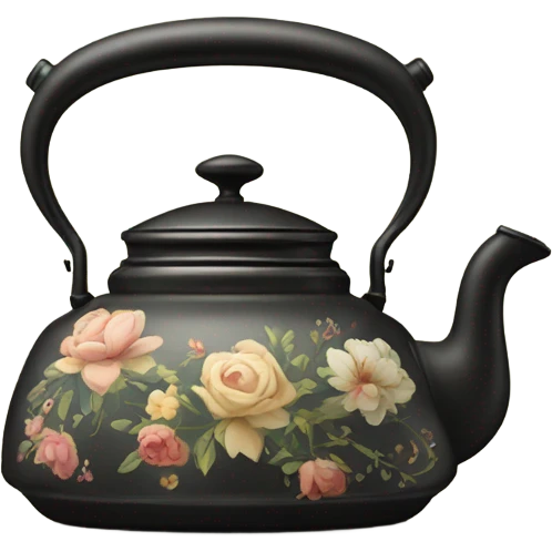 Vintage kettle with flower design emoji