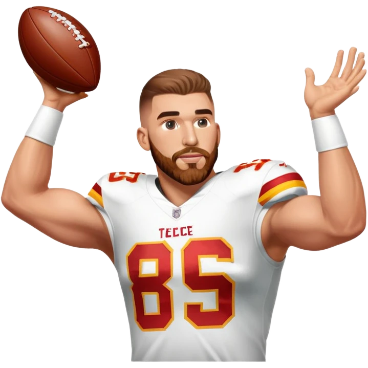 Travis kelce catching a football emoji