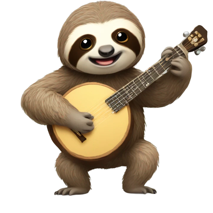 Sloth playing a banjo emoji