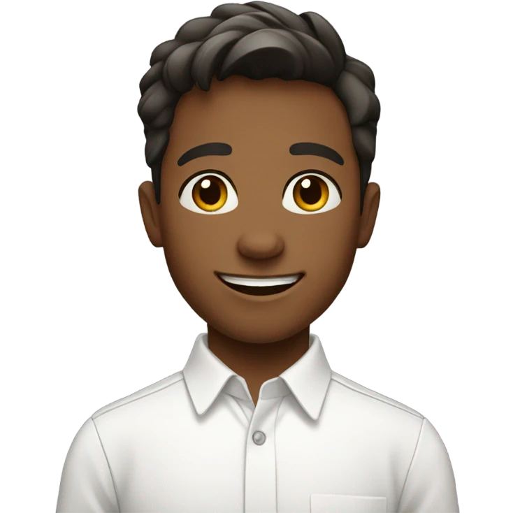 smiling boy in white shirt emoji