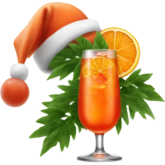 Aperol spritz wearing a Santa hat  emoji